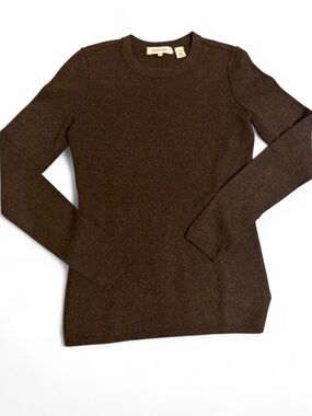 Inhabit Women’s Dark Brown cashmere Crewneck Long Sleeve